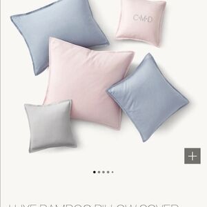 RH Luxe Bamboo Pillow Covers Euro In Grey